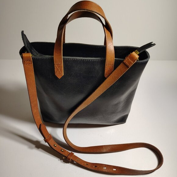 Madewell Genuine Leather Zip-Top Transport Carryall Crossbody Bag Medium Black - Picture 2 of 11